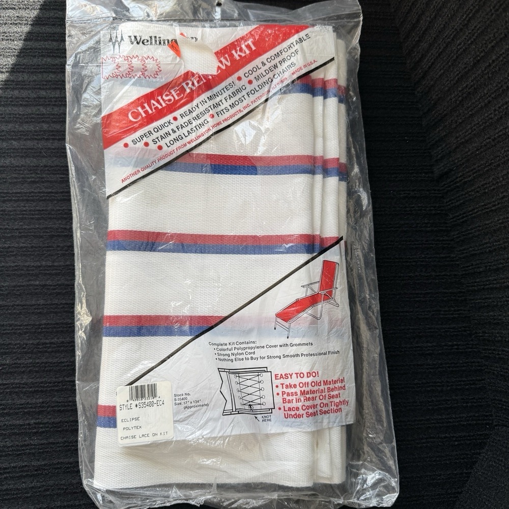 One Piece Wellington Aluminum Lawn Chaise Chair Re-webbing Fix It Kit & Hardware